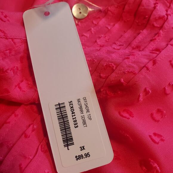 NEW Soft Surroundings Size 3X Lined Offshore Top Blouse in Raspberry Sorbet - Picture 7 of 10